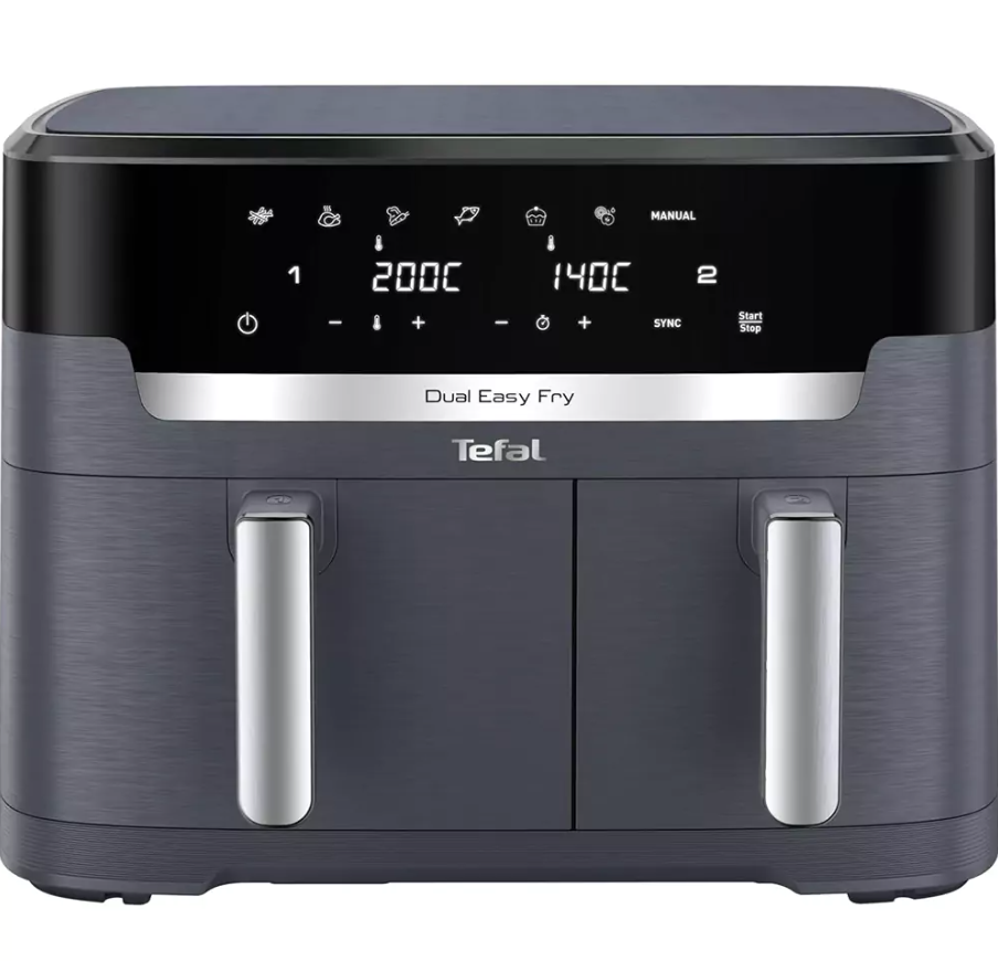 Friteza na vruć vazduh Dual Easy Fry XXL 2700W 6.5+4.5l siva Tefal